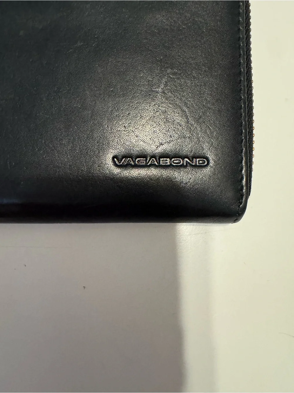 Vagabond Black Zip-Around Leather Wallet